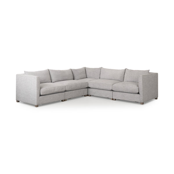 Valence 5 Piece Medium Gray Modular Sofa Set