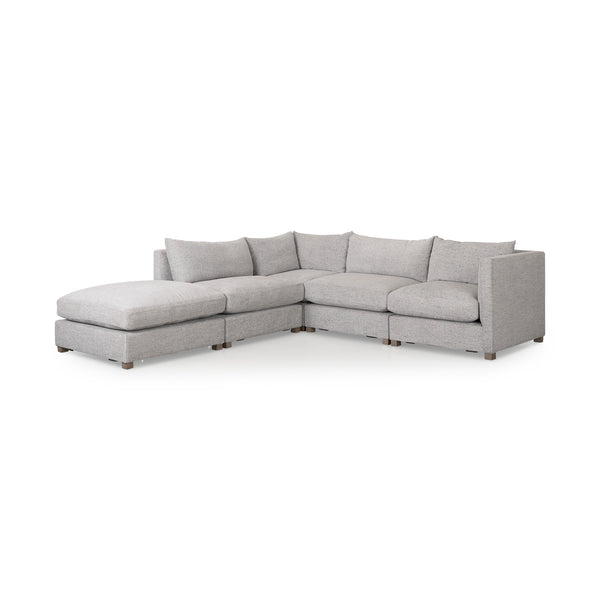 Valence 5 Piece Medium Gray Modular Sofa Set (Included 1 Ottoman)