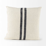 Sandra 18 x 18 Beige With Blue Stripes Decorative Pillow Cover from Mercana - Luna Furniture