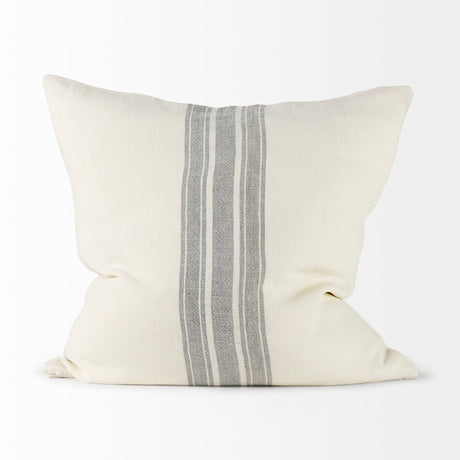 Patrice 22 x 22 Cream With Gray Stripes Decorative Pillow Cover from Mercana - Luna Furniture