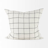 Suzanne 22 x 22 White/Black Square Pattern Decorative Pillow Cover from Mercana - Luna Furniture