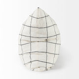Suzanne 22 x 22 White/Black Square Pattern Decorative Pillow Cover from Mercana - Luna Furniture