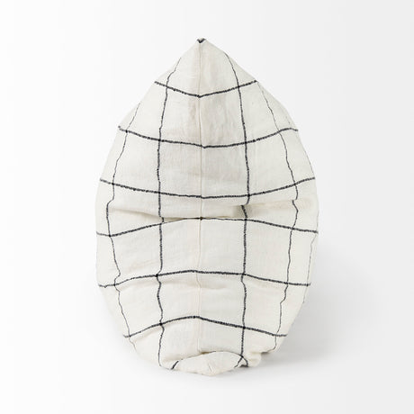 Suzanne 22 x 22 White/Black Square Pattern Decorative Pillow Cover from Mercana - Luna Furniture