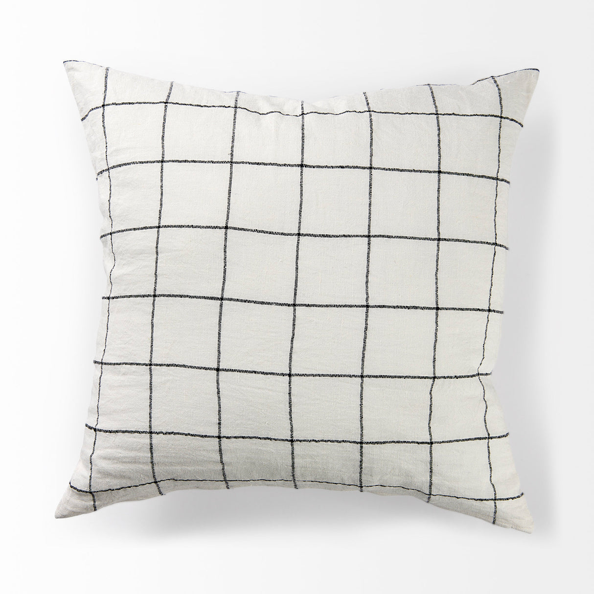 Suzanne 22 x 22 White/Black Square Pattern Decorative Pillow Cover from Mercana - Luna Furniture