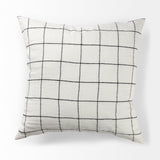 Suzanne 22 x 22 White/Black Square Pattern Decorative Pillow Cover from Mercana - Luna Furniture