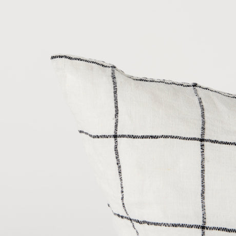Suzanne 22 x 22 White/Black Square Pattern Decorative Pillow Cover from Mercana - Luna Furniture