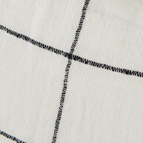 Suzanne 22 x 22 White/Black Square Pattern Decorative Pillow Cover from Mercana - Luna Furniture
