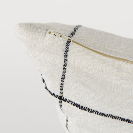 Suzanne 22 x 22 White/Black Square Pattern Decorative Pillow Cover from Mercana - Luna Furniture