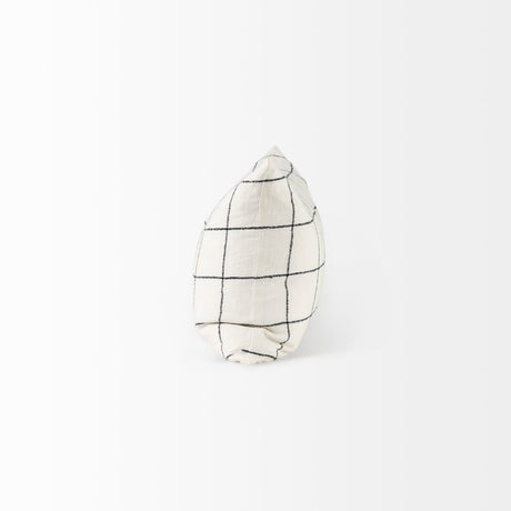 Suzanne 14 x 26 White/Black Square Pattern Decorative Pillow Cover from Mercana - Luna Furniture