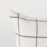 Suzanne 14 x 26 White/Black Square Pattern Decorative Pillow Cover from Mercana - Luna Furniture