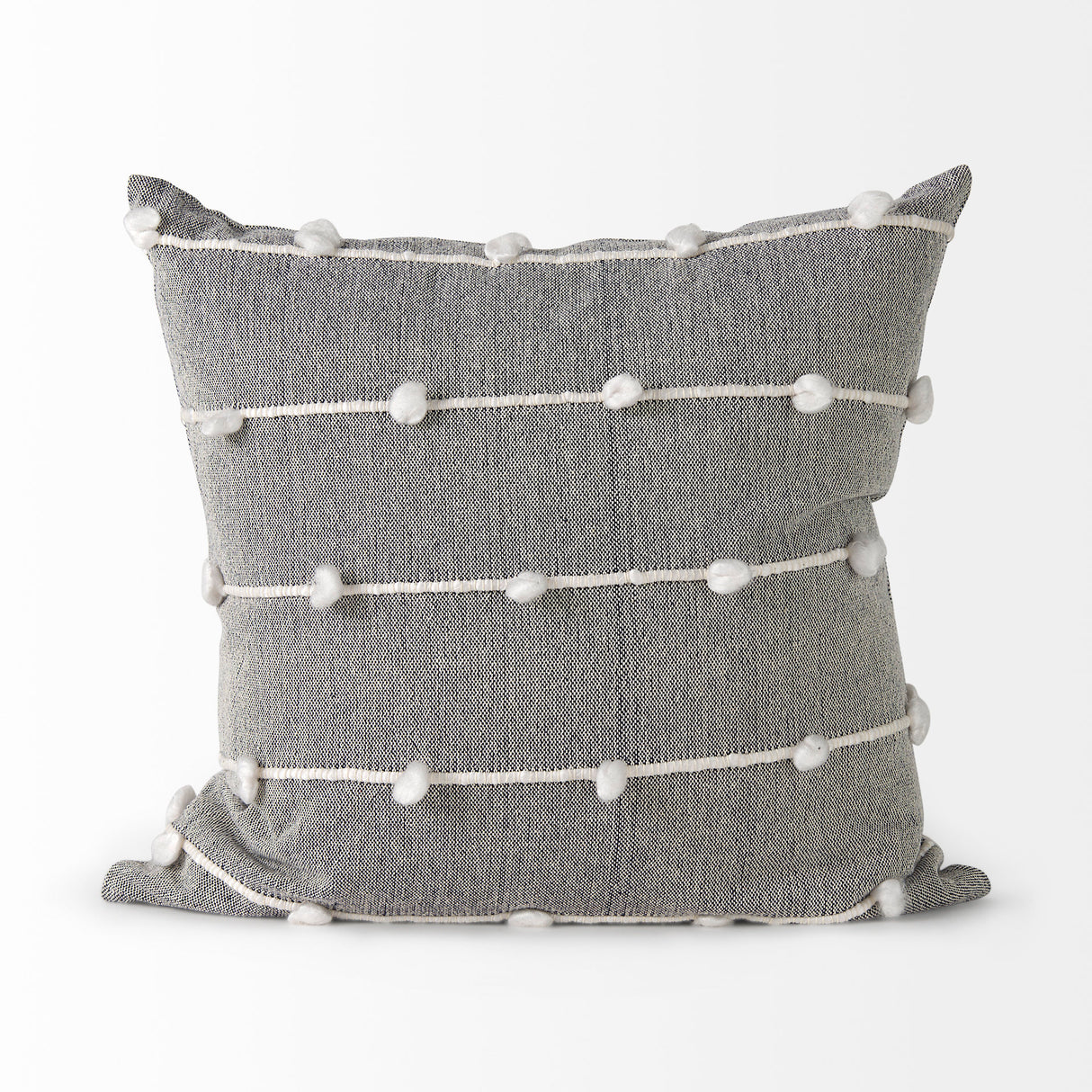 Linda 20 x 20 Navy And Cream With White Detail Decorative Pillow Cover from Mercana - Luna Furniture