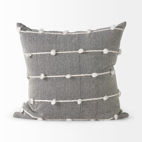 Linda 20 x 20 Navy And Cream With White Detail Decorative Pillow Cover from Mercana - Luna Furniture