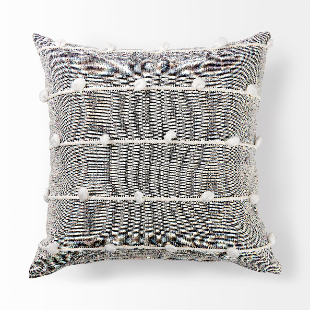 Linda 20 x 20 Navy And Cream With White Detail Decorative Pillow Cover from Mercana - Luna Furniture