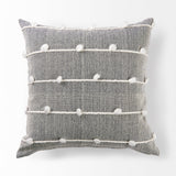 Linda 20 x 20 Navy And Cream With White Detail Decorative Pillow Cover from Mercana - Luna Furniture