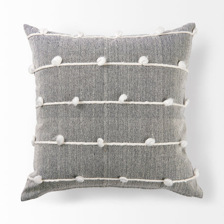 Linda 20 x 20 Navy And Cream With White Detail Decorative Pillow Cover from Mercana - Luna Furniture
