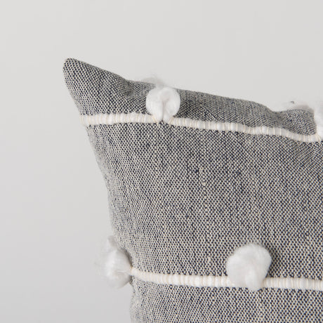Linda 20 x 20 Navy And Cream With White Detail Decorative Pillow Cover from Mercana - Luna Furniture