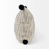 Krystal 20 x 20 Cream/Blue Pom Pom Decorative Pillow Cover from Mercana - Luna Furniture