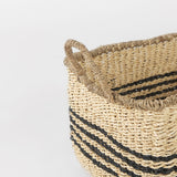 Emma (Set of 2) Light Brown Seagrass Rectangular Basket W/ Black Stripes from Mercana - Luna Furniture