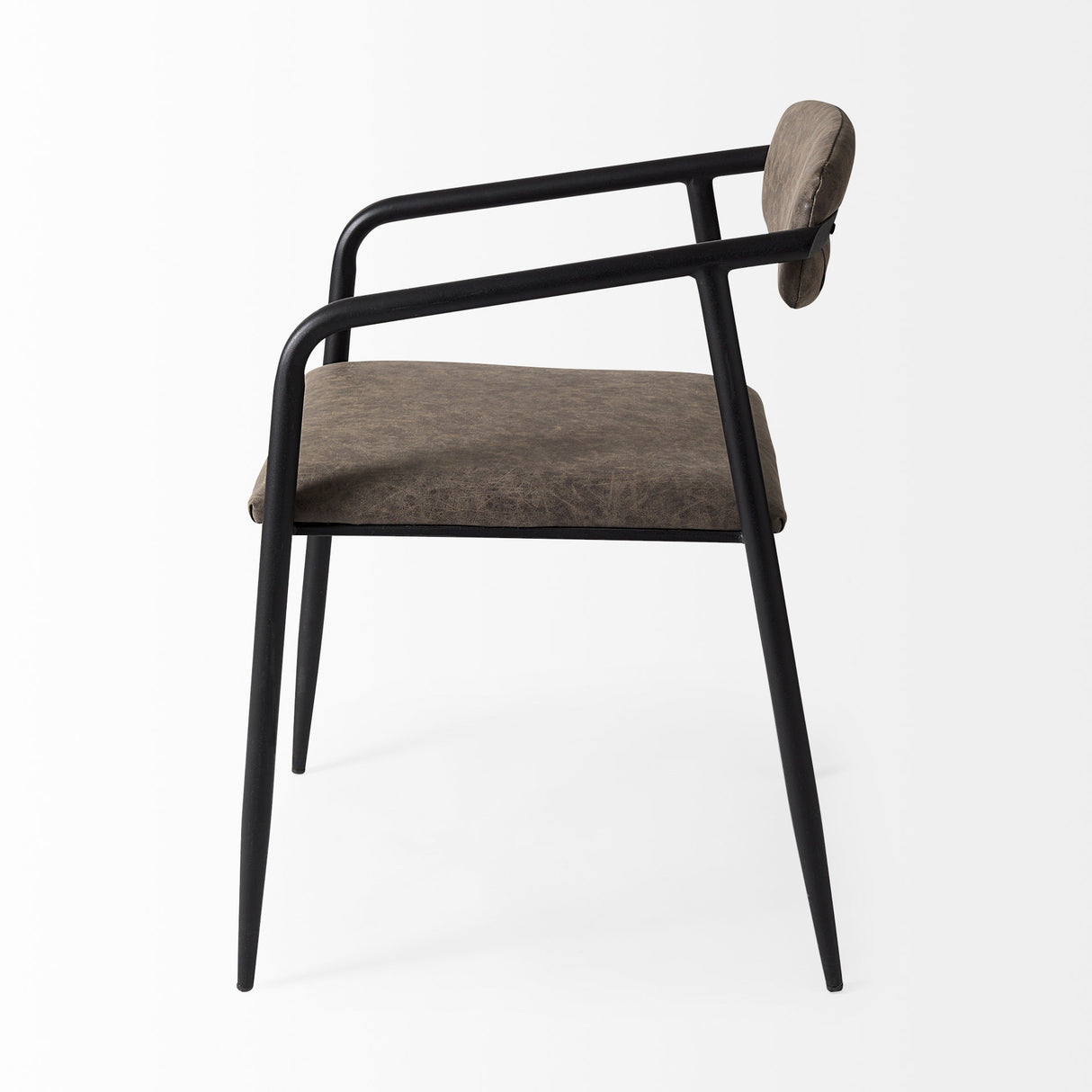 Langston Brown Faux-Leather Seat Black Iron Frame Dining Chair, Set of 2 from Mercana - Luna Furniture
