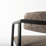 Langston Brown Faux-Leather Seat Black Iron Frame Dining Chair, Set of 2 from Mercana - Luna Furniture