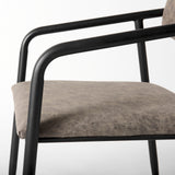 Langston Brown Faux-Leather Seat Black Iron Frame Dining Chair, Set of 2 from Mercana - Luna Furniture