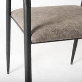 Langston Brown Faux-Leather Seat Black Iron Frame Dining Chair, Set of 2 from Mercana - Luna Furniture