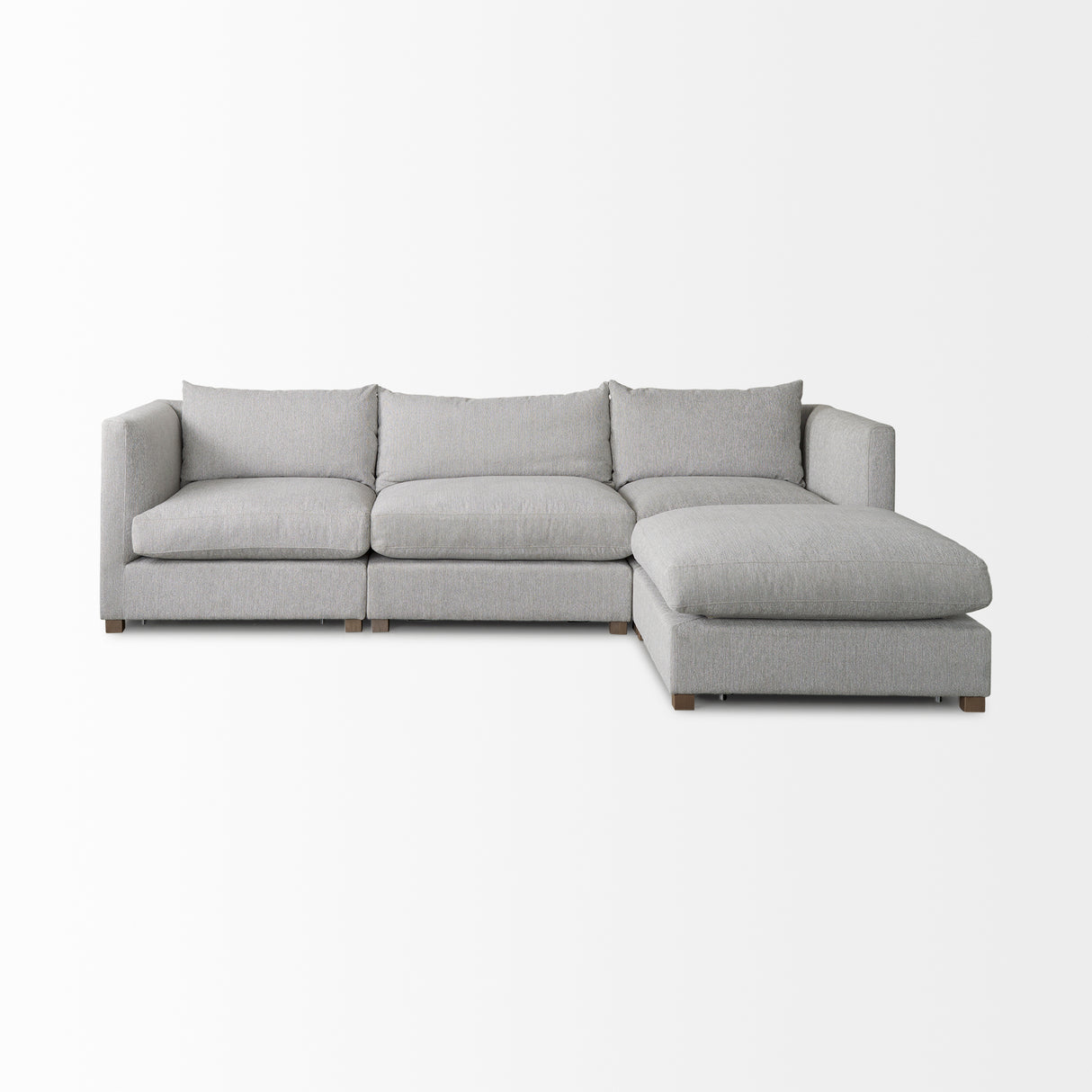 Valence 4 Piece Light Gray Modular Sofa Set (Included 1 Ottoman)