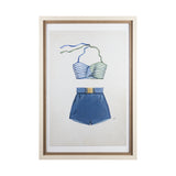 Swimsuit Blue by Mercana Studio a Hand Embellished Textured Framed Art Print Matted under Glass from Mercana - Luna Furniture