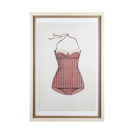 Swimsuit Pink by Mercana Studio a Hand Embellished Textured Framed Art Print Matted under Glass from Mercana - Luna Furniture