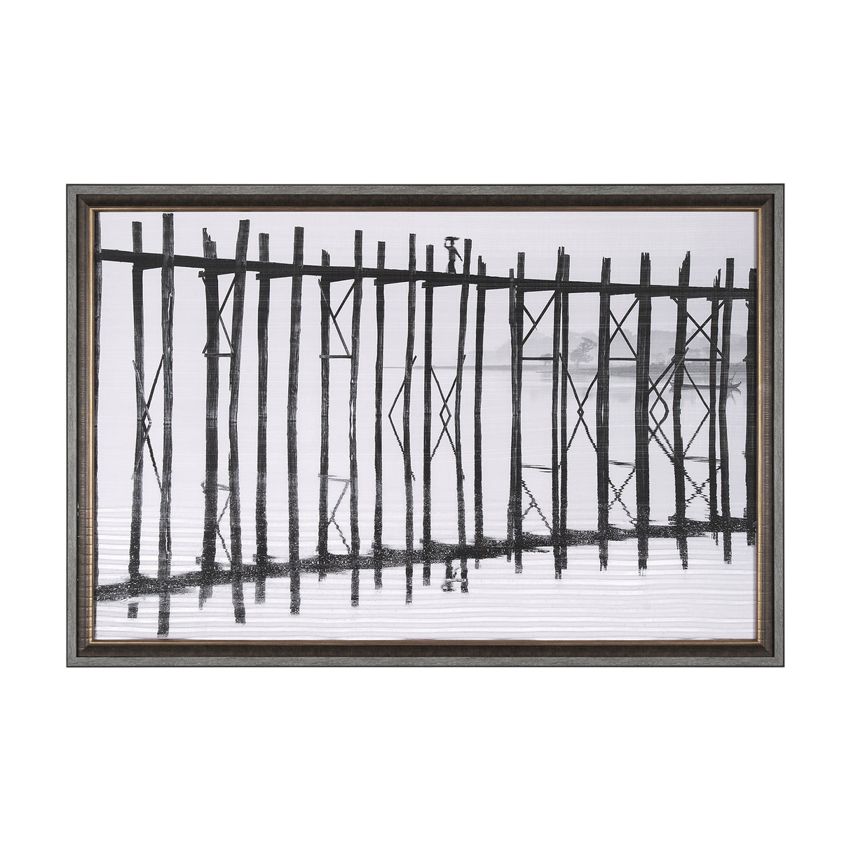U Bein Bridge by Mercana Studio a Hand Embellished Textured Framed Photo Art Print Matted under Glas from Mercana - Luna Furniture