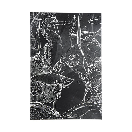 Fish Black I by Ariana a Hand Embellished Textured Canvas from Mercana - Luna Furniture