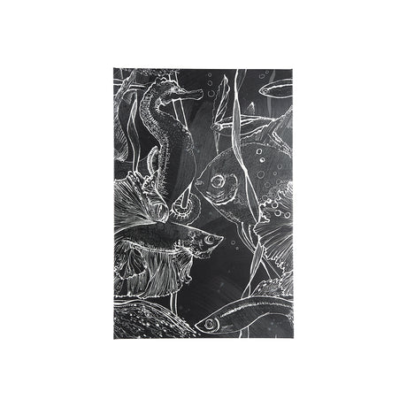 Fish Black I by Ariana a Hand Embellished Textured Canvas from Mercana - Luna Furniture