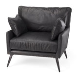 Cochrane 34.5L x 33.0W x 32.5H Black Leather Wrapped Chair from Mercana - Luna Furniture
