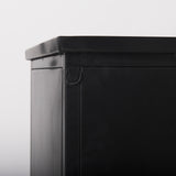 Aurelia 79.0L x 16.0W x 33.0H Black and White Metal Four Door Glass Cabinet from Mercana - Luna Furniture