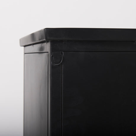 Aurelia 79.0L x 16.0W x 33.0H Black and White Metal Four Door Glass Cabinet from Mercana - Luna Furniture