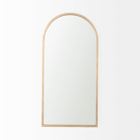 Giovanna 23.6L x 1.2W x 48.8H Gold Metal Frame Rounded Arch Vanity Mirror from Mercana - Luna Furniture