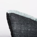 Malia 20L x 20W Black and Teal Fabric Fringed Pillow Cover from Mercana - Luna Furniture