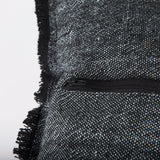 Malia 20L x 20W Black and Teal Fabric Fringed Pillow Cover from Mercana - Luna Furniture