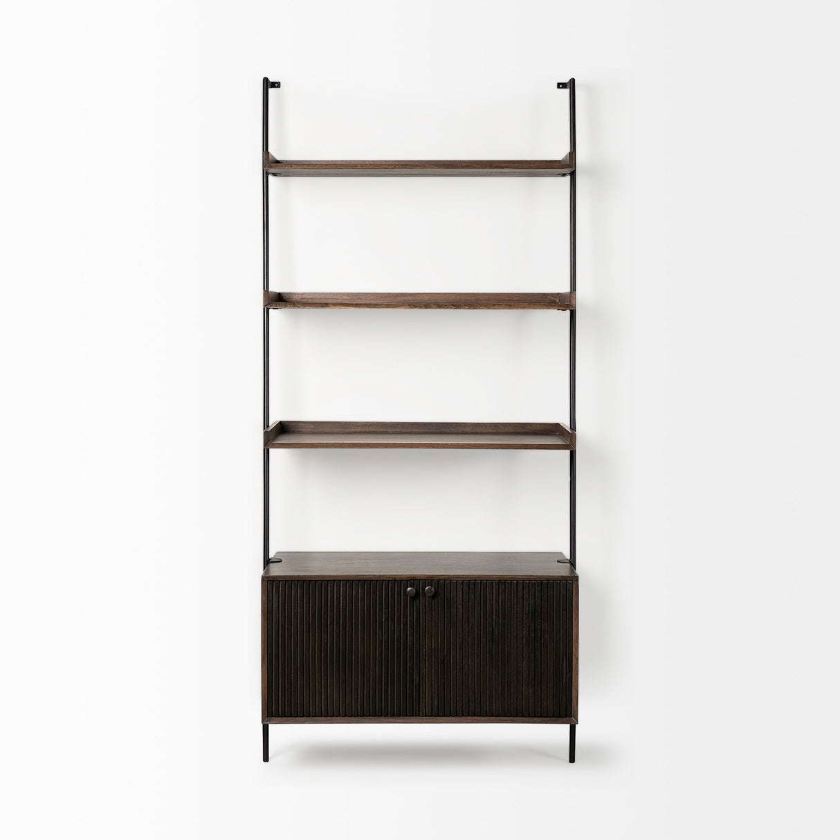 Grace 37.5L x 20W x 82H Two-Toned Brown Wood Three Shelf Shelving Unit from Mercana - Luna Furniture