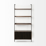 Grace 37.5L x 20W x 82H Two-Toned Brown Wood Three Shelf Shelving Unit from Mercana - Luna Furniture