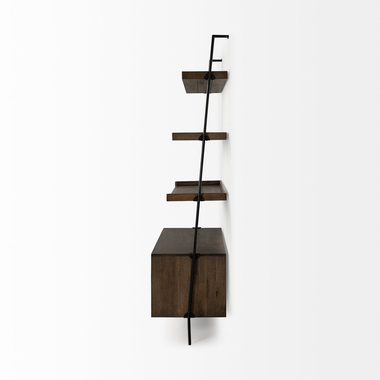 Grace 37.5L x 20W x 82H Two-Toned Brown Wood Three Shelf Shelving Unit from Mercana - Luna Furniture