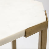Vincent 33" Octagonal White Marble Tabletop w/ Gold Metal Base Coffee Table from Mercana - Luna Furniture