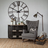 Pender 50" Round Giant Oversized Industrial Wall Clock from Mercana - Luna Furniture