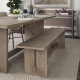 Aida 18H Light Gray Wood Dining Bench from Mercana - Luna Furniture