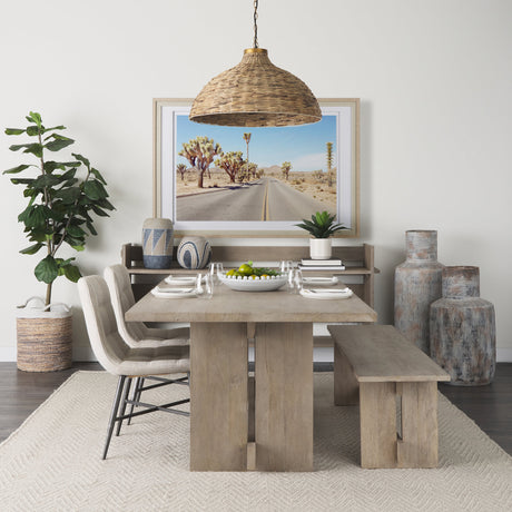 Aida Light Gray Wood Console Table from Mercana - Luna Furniture