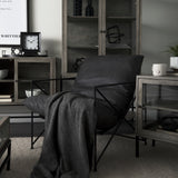Leonidas 28.5L x 29.5W x 34.0H Black Faux Leather Seat W/ Black Metal Frame Accent Chair from Mercana - Luna Furniture