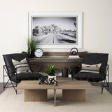 Marian 11.0L x 3.1W x 11.0H Black Studded Round Table Clock from Mercana - Luna Furniture