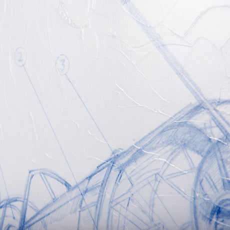 Airplane Mechanical Sketch I by Ethan Harper a Hand Embellished Textured Framed Art Print from Mercana - Luna Furniture