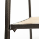 Carell 31L x 18W Black Metal And Wood Shelf Hall Tree from Mercana - Luna Furniture