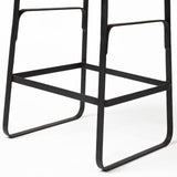 Conan 25" Seat Height Brown Wood Seat Black Metal Frame Counter Stool from Mercana - Luna Furniture